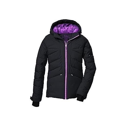 Killtec ragazze giacca trapuntata/giacca da sci con cappuccio e ghetta antineve ksw 116 grls ski qltd jckt, coral pink, 176, 39652-000