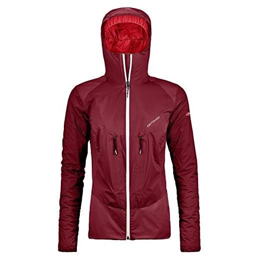 Ortovox 2l swisswool leone jacket w, giacca donna, rosso (dark blood), s
