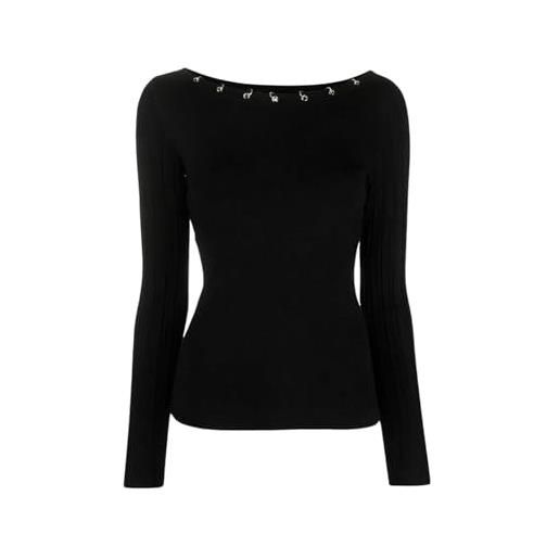 Liu Jo Jeans liu jo maglioncino donna, modello ecs maglia chiusa m/l, con borchie applicate, in misto viscosa, colore nero nero nero