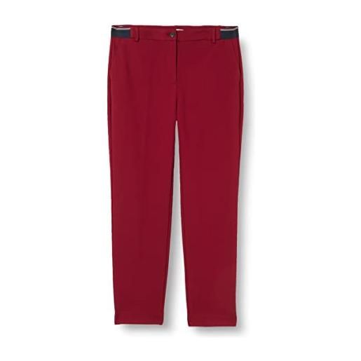 Tommy Hilfiger punto milano hailey slim pant ww0ww36217 pantaloni in tessuto, rosso (rouge), 40 donna