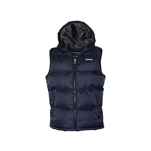 Schott NYC gilet piumino con cappuccio schott misto, nero, l