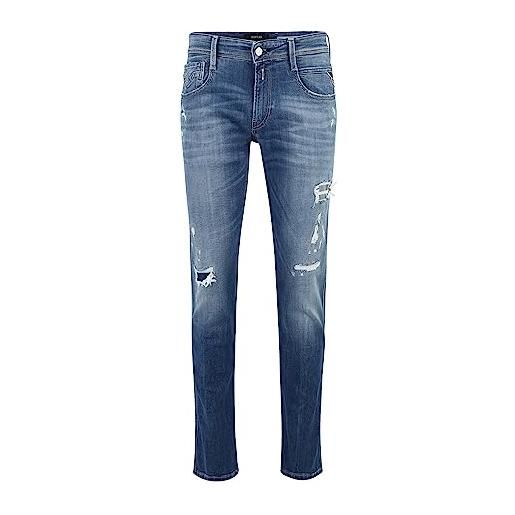 REPLAY jeans uomo anbass slim fit elasticizzati, blu (medium blue 009), w34 x l32