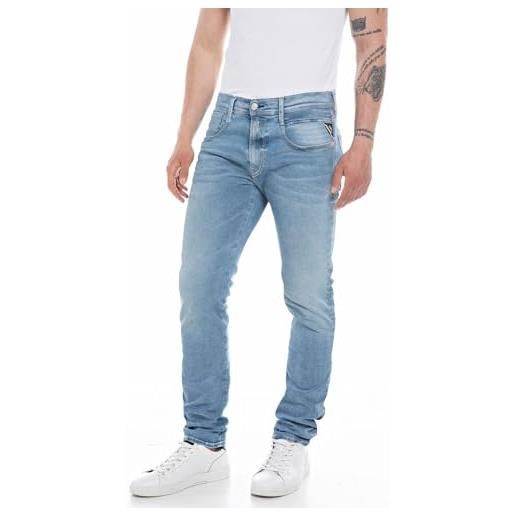 Replay jeans hyperflex slim-fit anbass da uomo con elasticità, blu (blu scuro 007), 33w / 32l