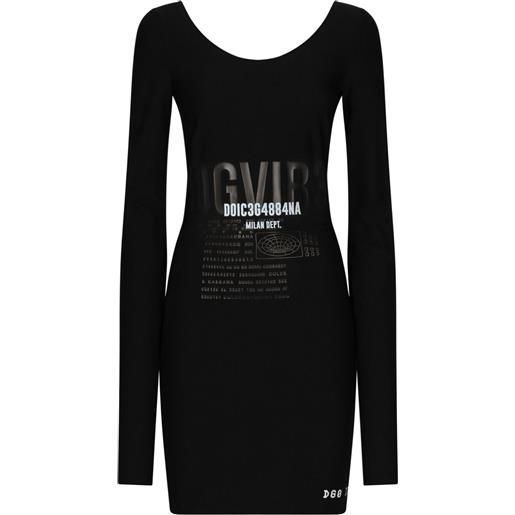 Dolce & Gabbana DGVIB3 abito a maniche lunghe con stampa - nero