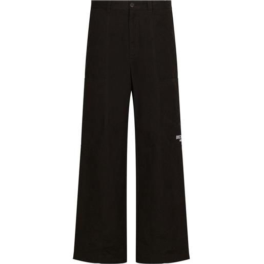 Dolce & Gabbana DGVIB3 pantaloni a gamba ampia - nero