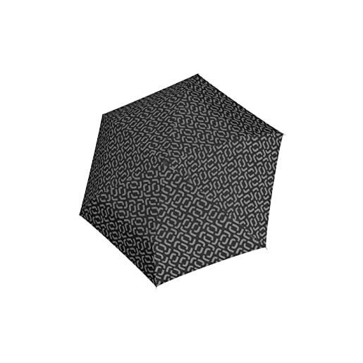 Reisenthel umbrella pocket mini - ombrello tascabile antivento piatto, leggero e resistente, apertura manuale, realizzato con bottiglie in pet riciclate, fantasia nero signature