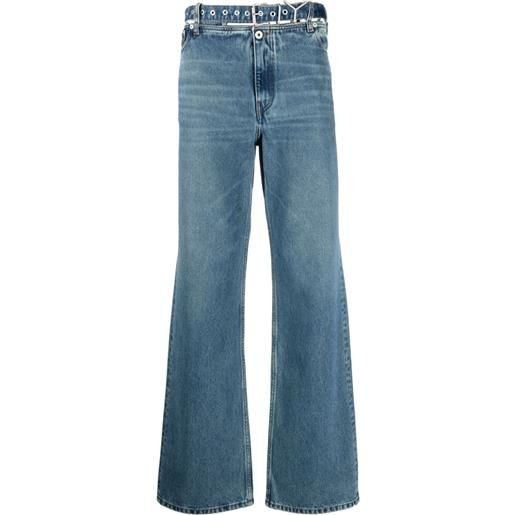 Y/Project jeans a gamba ampia evergreen con vita media - blu