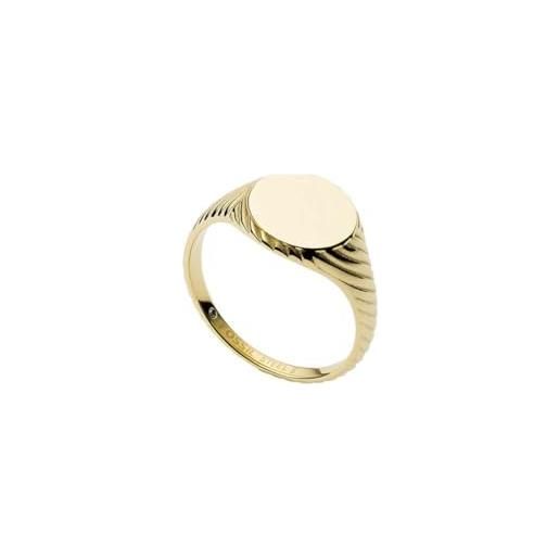 Fossil anello da donna, acciaio inossidabile placcato oro signet, d'oro, 3