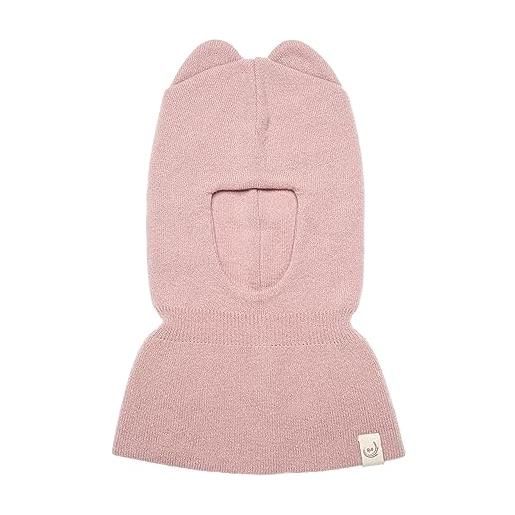 KNITAS berretto in lana per bambini, invernale, caldo, lavorato a maglia, per ragazzi e ragazze, 3-12 mesi, berretto a doppio strato di colore rosa, taglia 40-44 cm