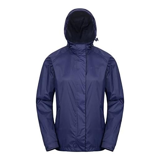 Mountain Warehouse giacca da donna torrent - impermeabile, cappotto leggero, cuciture completamente nastrate, giacca da donna con 2 tasche con zip - viaggi, campeggio blu navy 50