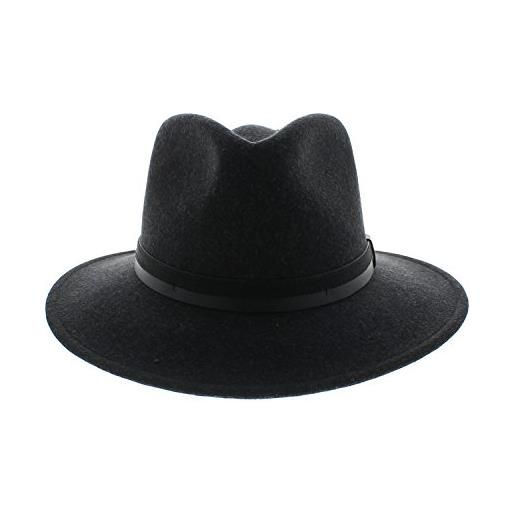 votrechapeau - cappello fedora pieghevole, in feltro nero nero