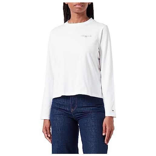 Tommy Hilfiger maglietta maniche lunghe donna basic, bianco (ecru), l