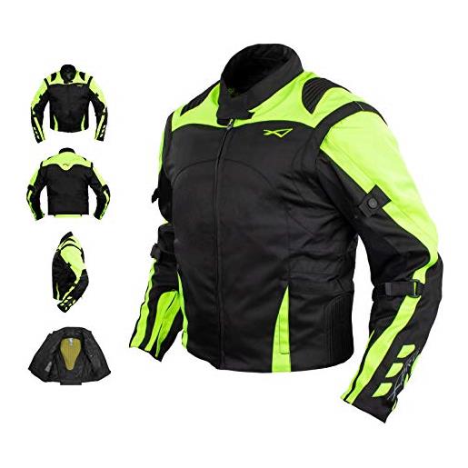 A-PRO SRL giacca moto tessuto cordura manica staccabile racing sport touring fluo xl