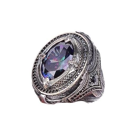 SOHO SILVERS anello da uomo in argento sterling 925 con topazio mistico pietra fine jewelry anelli di moda per uomini regalo per lui (6035604) | 32