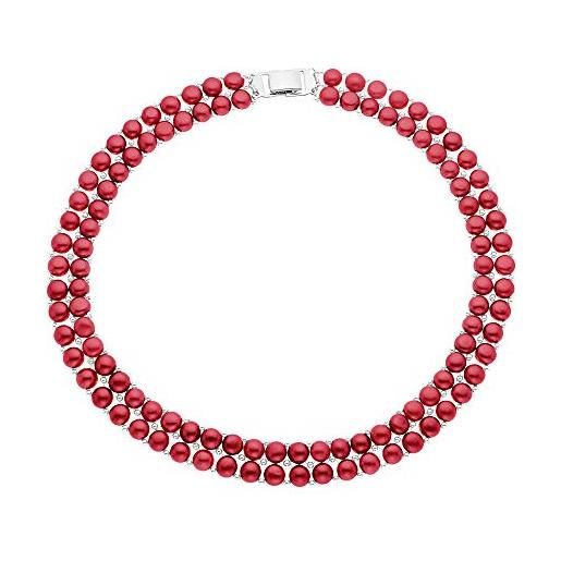 PEARLS & COLORS NATURAL FINE PEARLS pearls & colors - collana a 2 righe vere perle di coltivazione d'acqua dolce, 3-4 mm, qualità aaa+ - disponibile in vari colori - gioiello da donna