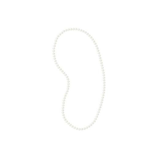 PEARLS & COLORS NATURAL FINE PEARLS pearls & colors - collana lunga con perle coltivate d'acqua dolce semi-barocche, colore: bianco naturale, qualità aaa+ - lunghezza 60 cm, gioiello da donna