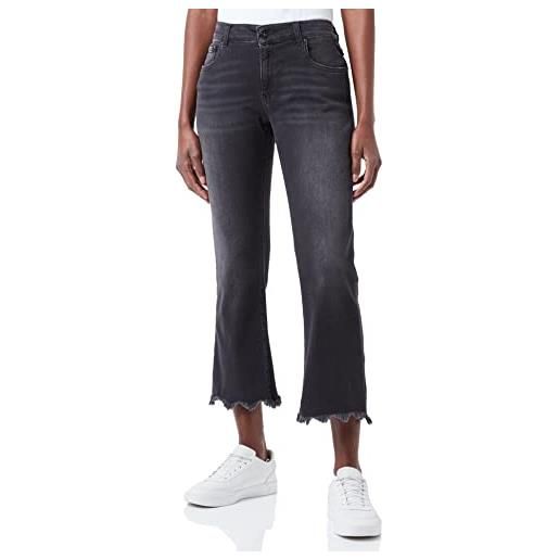 REPLAY faaby flare crop, jeans donna, nero (098 black), 27w