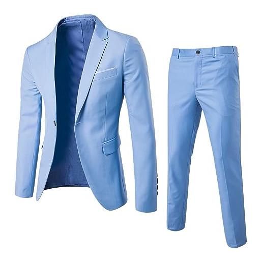 Modaworld uomo elegante completo slim fit abiti cerimonia uomo con bottoni classici ed eleganti con tasche chic classica blazer vintage per matrimoni e affari