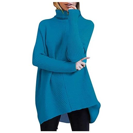 PTLLEND maglioni cotone in gravidanza manica lunga maglione pullover casual top in maglia maglie natale ragazzo (blue, xl)