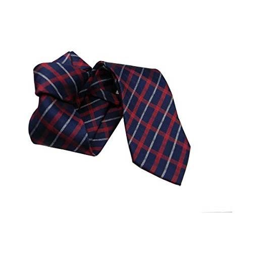 Avantgarde cravatta a quadretti cravatte in fantasia a quadri blu rossa grigia colore, blu rossa bianca 3