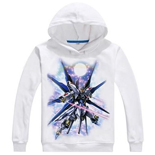 WANHONGYUE mobile suit gundam anime hoodie felpe con cappuccio sweatshirt adulto cosplay pullover maglione sportivo cappotto bianco 2 l