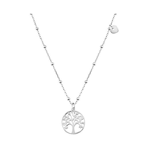 Bluespirit collana da donna, collezione buena suerte, in argento 925 rodiato - p. 25o910000200