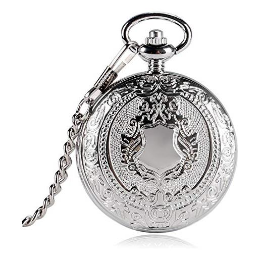 BADALO orologi da tasca meccanici da donna ore steampunk fashion pendente in argento shield ore regalo