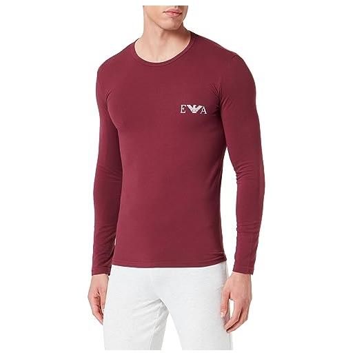 Emporio Armani maglietta da uomo, bold monogram, t shirt bordeaux, l