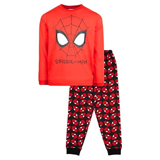 Marvel - pigiama spiderman per bambini, età, rosso-nero, 8-9 anni