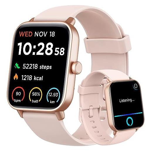 Gydom smartwatch donna, effettua/risposta chiamate, alexa integrato 1.8 orologio smartwatch fitness tracker con contapassi, monitoraggio sonno/frequenza cardiaca/spo2, impermeabile ip68 per android ios