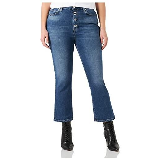 Pinko belen boot cut denim con mix b jeans, pjo_lavaggio medio chiaro, 27 donna
