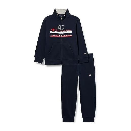 Champion legacy legacy sweatsuits b - graphic shop powerblend fleece full zip tuta sportiva, blu marino, 3-4 anni bambino fw23