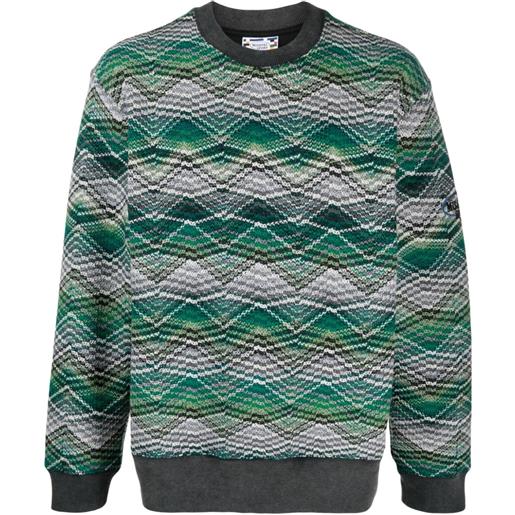 Missoni maglione girocollo con motivo a zigzag - verde