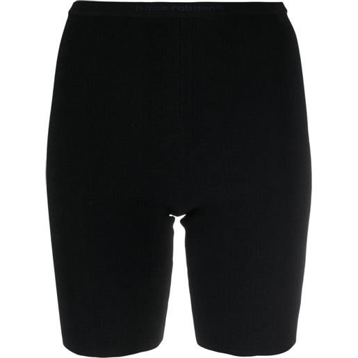 Rabanne shorts sportivi con banda logo - nero