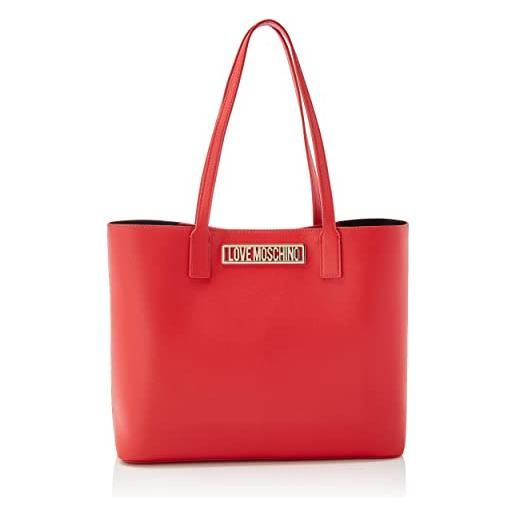 Love Moschino borsa pu rosso, borsa a spalla donna, multicolor, 28x34x10