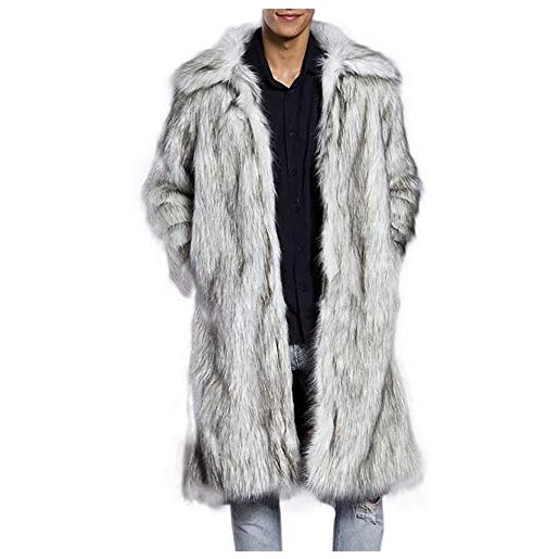 BELLIDONNA invernale cappotto in pelliccia sintetica da uomo giacca spessa cardigan faux cappotto outwear caldo cappotto da uomo cappotti e giacche da uomo di elegante giacca parka cappotto spessa (black, xxxl)