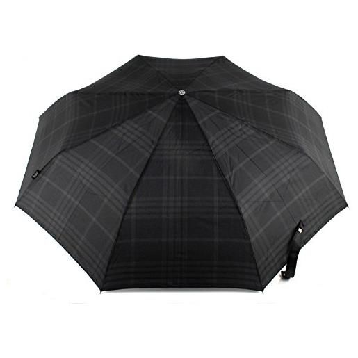 bugatti gran turismo - ombrello tascabile, 29 cm, nero - check black, länge ca. 29 cm, breite ca. 5 cm, höhe ca. 5 cm, con elegante motivo a quadri