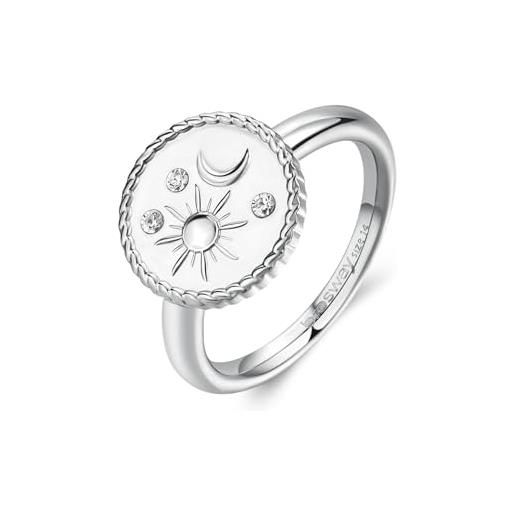 Brosway anello donna in acciaio con simbolo luna/sole, anello donna collezione chakra - bhkr003b