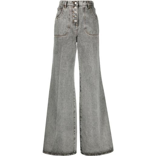 ETRO jeans svasati con ricamo - grigio