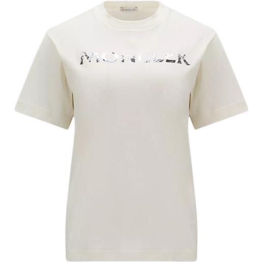 MONCLER t-shirt con logo in paillette