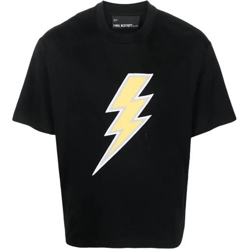 NEIL BARRETT t-shirt con ricamo thunderbolt