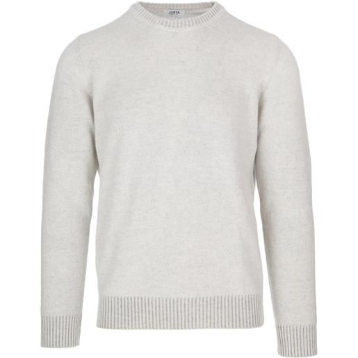 JURTA | maglione girocollo lana merino grigio perla