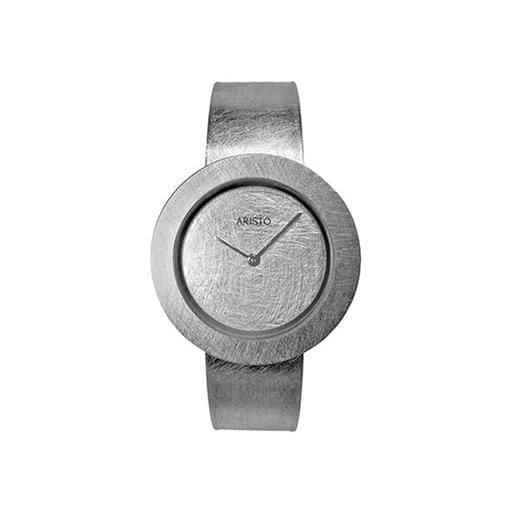Aristo orologio da polso al quarzo in titanio, con quadrante frontale in vetro minerale, prodotto in germania, argento, cinghia