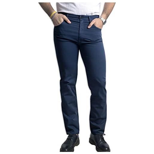 CAMICIE & dintorni pantalone holiday jeans (pesantezza media - autunno/inverno) uomo cotone tg. 46 48 50 52 54 56 58 60 made in italy elasticizzati comfort (46, blu)