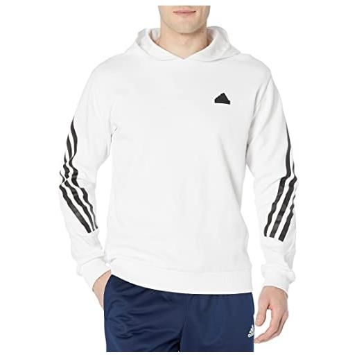 adidas men's future icon 3-stripes hoodie, white, medium