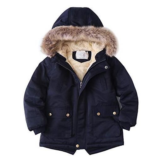 YFPICO caldo e spesso abbigliamento per bambini moderno cappotto invernale in cotone per bambini giacca con cappuccio, verde, 9-10 anni etichetta 140
