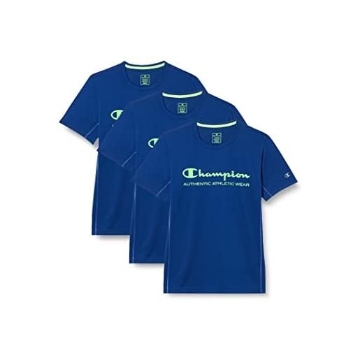 Champion athletic c-sport quick dry micromesh color logo s/s t-shirt, blu (college), xxl uomo