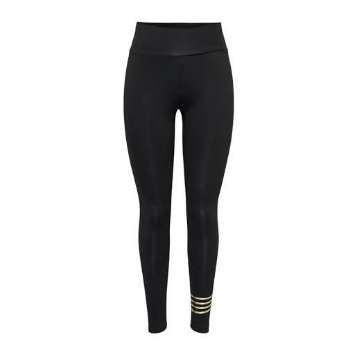 Only play leggings da donna a vita alta, nero , m