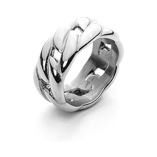 4US Cesare Paciotti anello da donna anello realizzato in acciaio di colore argento. Misura anello: 12. La referenza è 4uan4803w-12