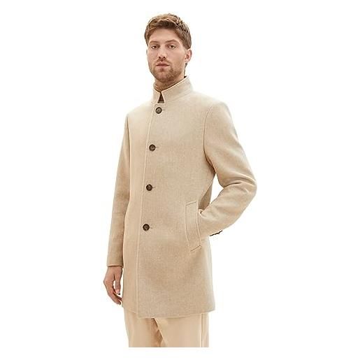 TOM TAILOR 1037407 cappotto di lana, 32526-big beige a spina di pesce optic, xxxl uomo